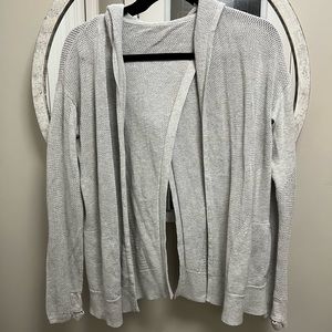 Grey knit open back cardigan lululemon